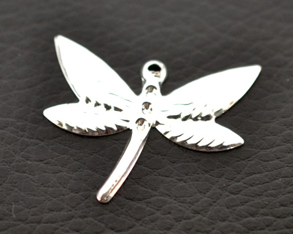 Pingente libélula banho prata - 22 mm (un) FL-319